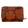 Dámská kožená peněženka s růží - oranžová 4429