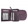 Dámská kožená peněženka s růží - fialová 4429