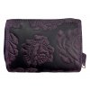 Dámská kožená peněženka s růží - fialová 4429