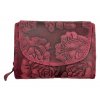 Dámská kožená peněženka s růží - červená 4429/1