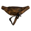 Luxusní kožená ledvinka - lebka hnědá