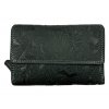 Dámská kožená peněženka s květinami - zelená 4415/3