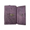 Dámská kožená peněženka s květinami - fialová 4415