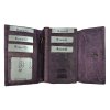 Dámská kožená peněženka s květinami - fialová 4415