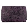 Dámská kožená peněženka s květinami - fialová 4415