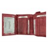 Dámská kožená peněženka s květinami - červená 4418