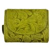 Dámská kožená peněženka s květinami - žlutá 4418/2