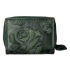 Malá kožená peněženka Roberto -  tmavě zelená OMA-7