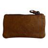 Kožená peněženka na mince Dargelis - hnědá X3