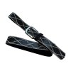 Dámský pásek s kamínky - černý geometrický vzor 67012