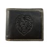 Kožená peněženka se lvem - černá 2429
