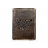 Luxusní kožená peněženka s orlem - hnědá 2450