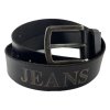 Kožený opasek Jeans - černá 2909