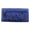 Dámská kožená peněženka s motivem - modrá 4531