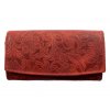 Dámská kožená peněženka s motivem - červená 4531