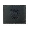 Kožená peněženka se lvem - černá 2430