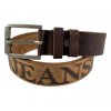 Kožený opasek Jeans - hnědá 5767