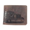 Celokožená peněženka s kamionem - hnědá 2165