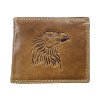 Luxusní kožená peněženka s orlem - hnědá 2393