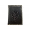 Kožená peněženka se lvem - černá 2426