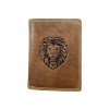 Kožená peněženka se lvem - hnědá 2426