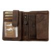 Luxusní kožená peněženka s kamionem - hnědá 3572