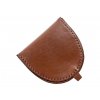 Kožená peněženka podkova na mince - hnědá 2672