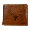 Celokožená peněženka s jelenem - hnědá 5278