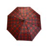 Kostkovaný skládací deštník - červená 1114