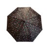 Skládací deštník s květinami - černá 1114