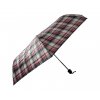 Kostkovaný skládací deštník - červenobéžová 1123
