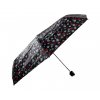 Skladácí deštník s motivem květin - černá 1124
