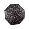 Skladácí deštník s motivem květin - černá 1124