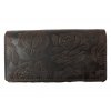 Dámská celokožená peněženka s růží - hnědá 3929/2