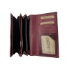 Dámská celokožená peněženka s růží - vínová 3929