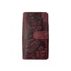 Dámská celokožená peněženka s růží - vínová 3929
