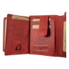Dámská celokožená peněženka s růží - červená 3933