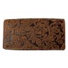 Dámská kožená peněženka s květinami - hnědá 4412