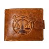 Kožená peněženka s knoflíkem zvěrokruh - váhy 06