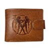 Kožená peněženka s knoflíkem zvěrokruh - blíženci 06